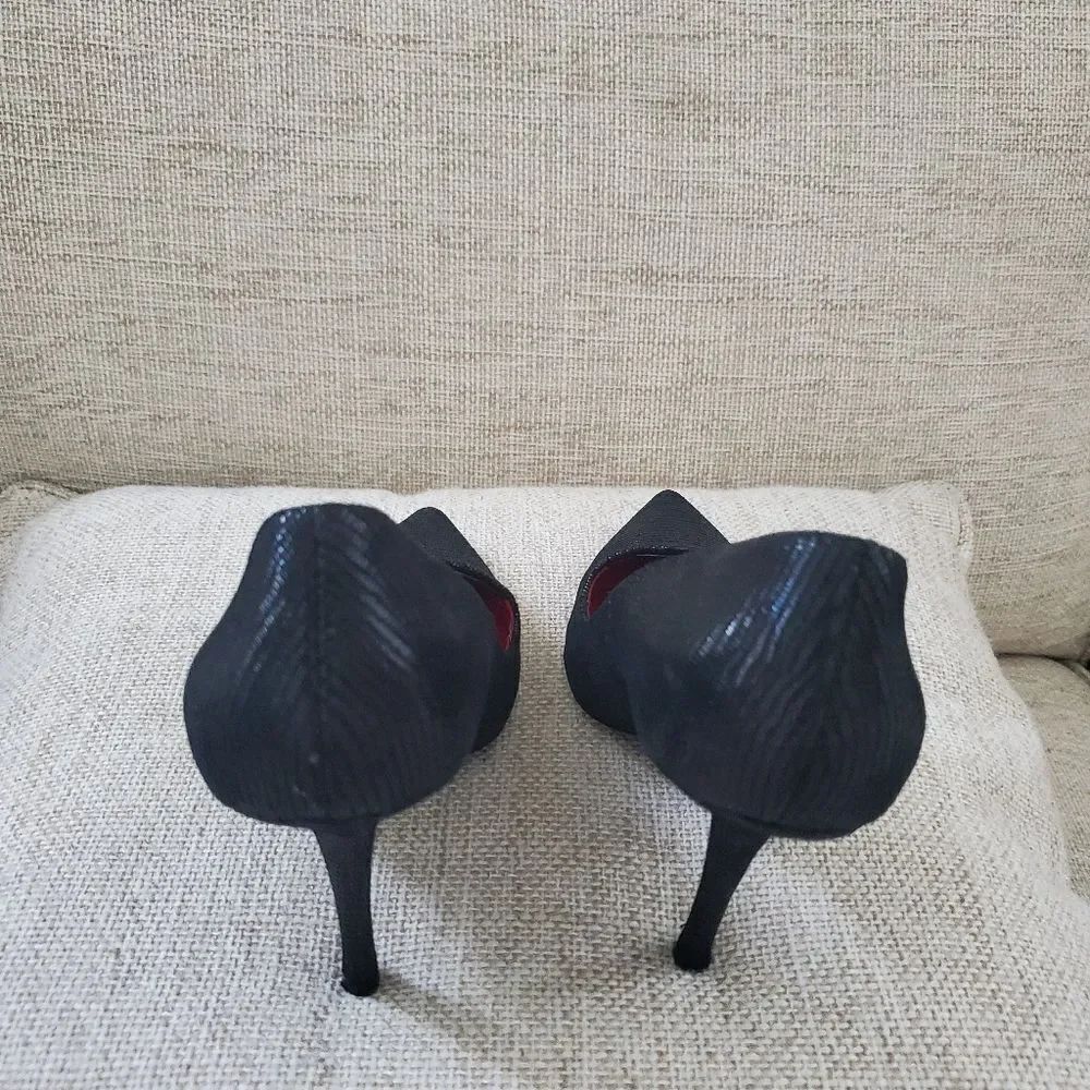 Charles Jourdan Paris Shoes Heels Black Suede Sz 8.5 - Picture 9 of 14